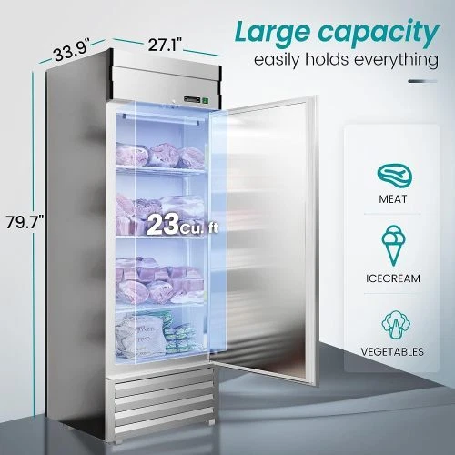 27"W Dynamic Cooling Commercial Freezer 23 Cu.Ft -10℉~10℉ Digital Thermostat LED - Image 5